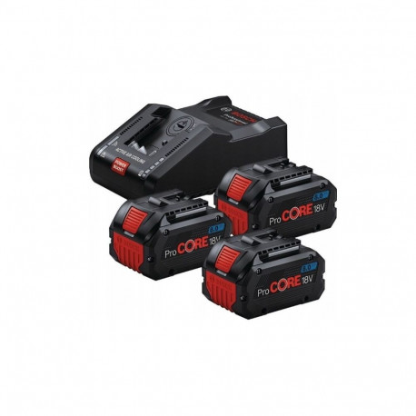 BOSCH. BATTERY 18V 8.0Ah PROCORE 3pcs. +CHARGER GAL 18V-160 ...