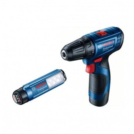 Bosch kruvikeeraja GSR 120-LI 2x2,0Ah 30/14Nm GLI 12V-300 töövalgusti ja kohver