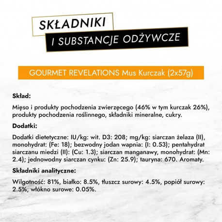 PURINA Gourmet Revelations kanamaitseline mousse kastmes märg kassitoit 2x57g