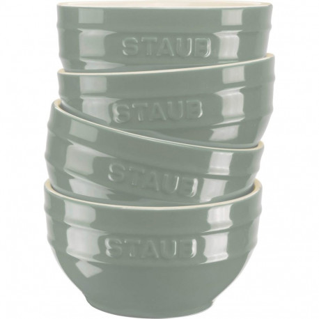 STAUB SERVING Set of 4 bowls 14 cm, eucalyptus