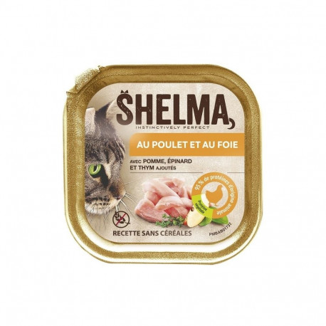SHELMA kana ja maksapasteet märg kassitoit 100g