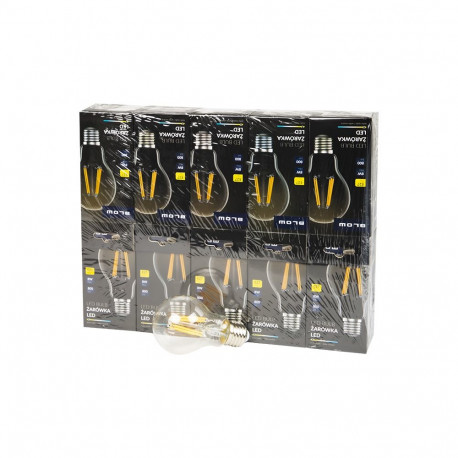 87-439# Żarówka led e27 8w a60 230v filam.10szt glass