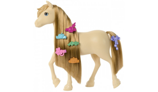 Konik barbie tornado z jasnymi włosami do stylizacji