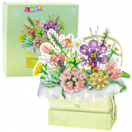 Konstruktsiooni klotsid karbis lilleline roheline LED 750 tk