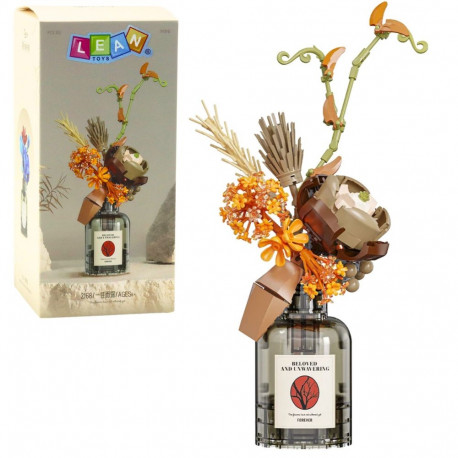 konstruktsiooniklotsid sügisene lillekimp vaasis beež-pruun 362el