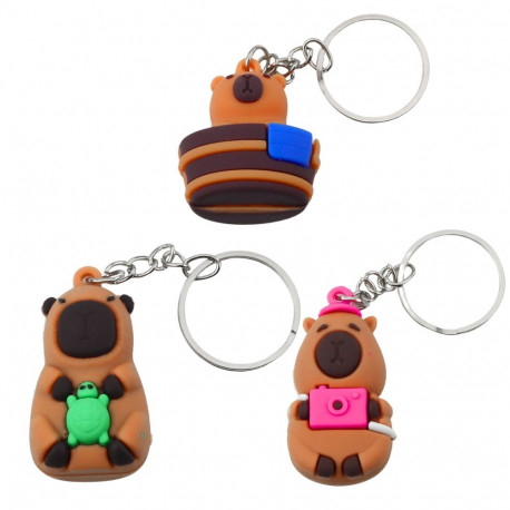 võtmehoidja ripats kapibaara koos kilpkonnaga kaameraga vannis rõngas mix