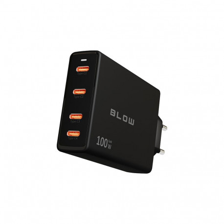 76-031# võrgulaadija USB-Cx4 pesaga PD 100W GaN, must