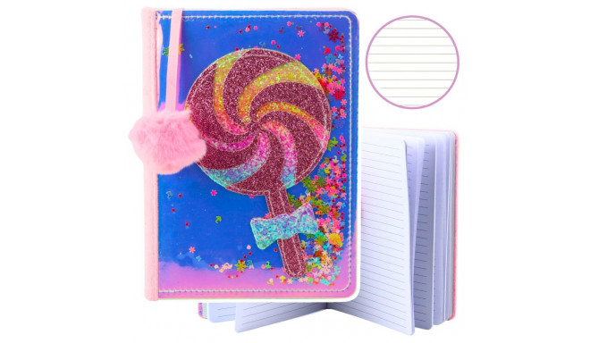 märkmik jooneline lizak konfetti holograafiline A5 80 lehte