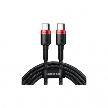 Baseus USB Type-C kaabel Cafule PD2.0 100W kiirlaadimiseks (20V 5A) 2m, punane+must