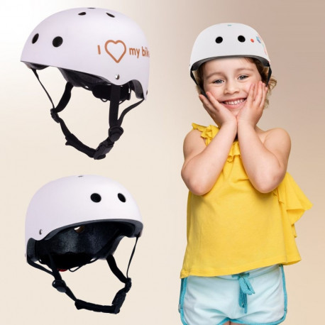 Kask M dla dzieci 3-7 lat - SUN BABY z lampką LED biały