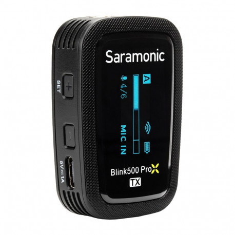Microphone Transmitter - Saramonic Blink500 ProX TX 100m Range 10h Battery Life OLED Display