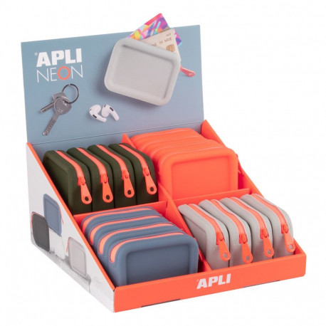 Rahakott silikoonist Neon Apli, assortii