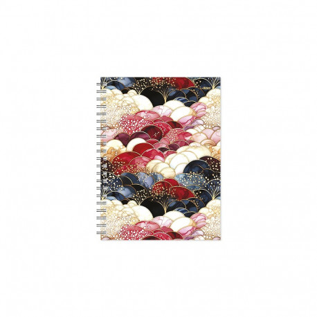 Märkmik Kantsler 145x190mm, ruut, Golden Silk,  spiraalköide,Timer