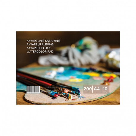 Joonistusplokk Akvarell A4,10 lehte, 200 g/m² (5 tk)