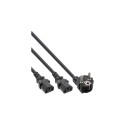InLine Y-power cable 1x CEE 7/7 angled / 2x 3pin IEC C13 male, 5m