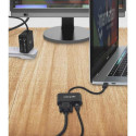 Manhattan USB-C to VGA and USB-C (inc Power Delivery), 1080p@60Hz, 19.5cm, Black, Power Delivery to 