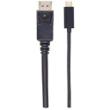 Manhattan USB-C to DisplayPort Cable, 4K@60Hz, 2m, Male to Male, Black, Not Bi-Directional, Three Ye Manhattan USB-C to DisplayPort Cable, 4K@60Hz, 2m, Male to Male, Black, Not Bi-Directional, Three Ye