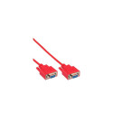 InLine null modem cable DB9 Pin female / female, molded, red, 3m