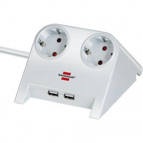 Brennenstuhl 1153520222 power extension 1.8 m 2 AC outlet(s) Indoor White