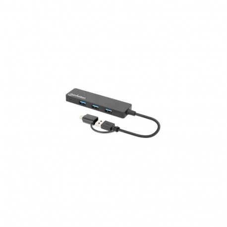 "MANHATTAN 4-Port USB 3.0 Typ-C / Typ-A Kombi-Hub schwarz"