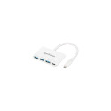 "MANHATTAN 3-Port USB 3.0 Typ-C Hub mit PD Port 3x USB-A weiß"