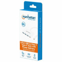 "MANHATTAN 3-Port USB 3.0 Typ-C Hub mit PD Port 3x USB-A weiß"