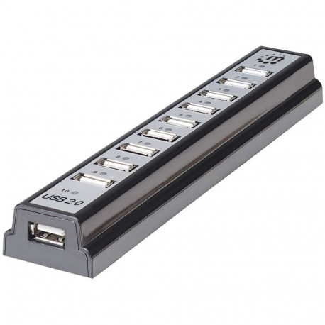 "MANHATTAN USB-HUB 10-Port USB 2.0 Desktop Hub schwarz"