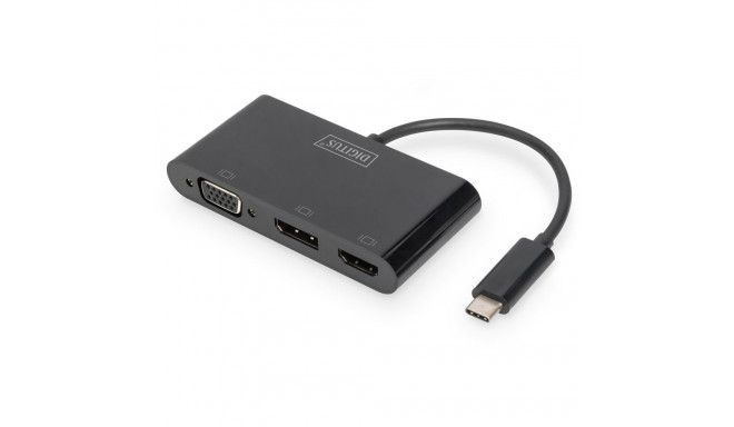 "USB-C Grafik-Adapter DIGITUS Display Port/HDMI/VGA"