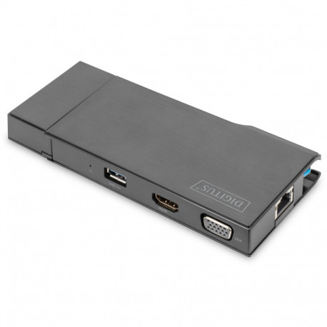 "D Digitus Dockingstation Travel VGA HDMI Grey"