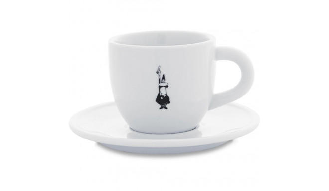 "Bialetti Cappuccinotasse Istituzionale inkl. Untertasse - Porzellan - weiß - 240ml"