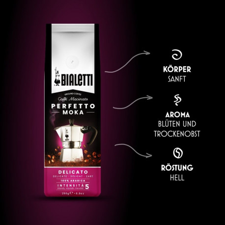 Bialetti jahvatatud kohv Perfetto Moka Delicato 250g