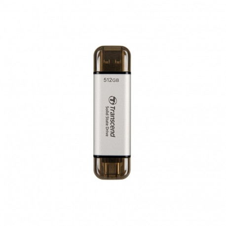 "TRANSCEND ESD310S 512GB External SSD USB 10Gbps Type C/A Silver"