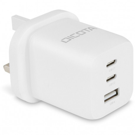 "N Dicota Compact 3-Port GaN Wall Charger (65W) UK white"