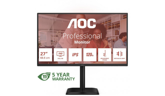 "AOC 68,6cm (27"") 27E4U 16:09 VGA+HDMI+DP+USB IPS black"