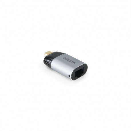 "Dicota USB-C to Ethernet Mini Adapter with PD (100W) silver"