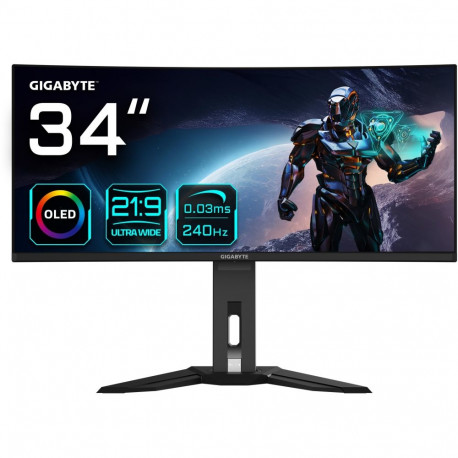 Gigabyte MO34WQC2 86,36cm 34-tolline OLED mängurimonitor 3440x1440 WQHD 250 cd/m2 240Hz 2xHDMI 2.1 1