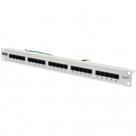 "DIGITUS Patchpanel 1HE 25-Port Cat3 ungeschirmt ISDN grau"