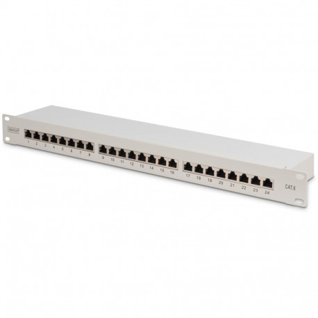 "DIGITUS Patchpanel 1HE 24-Port Cat6 geschirmt grau"