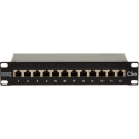 "DIGITUS Patchpanel 1HE 12-Port Cat5e ClassD geschirmt schw."