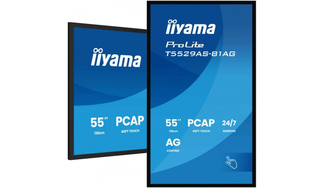 "IIYAMA DS T5529AS 139cm PCAP TOUCH 55''/3840x2160/2xHDMI/USB/USB-C 24/7"