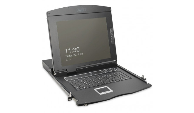 "Digitus Modulare HD LCD KVM Konsole mit 19"" TFT, 16-Port HDMI KVM Anschluss, Touchpad, schweizer T