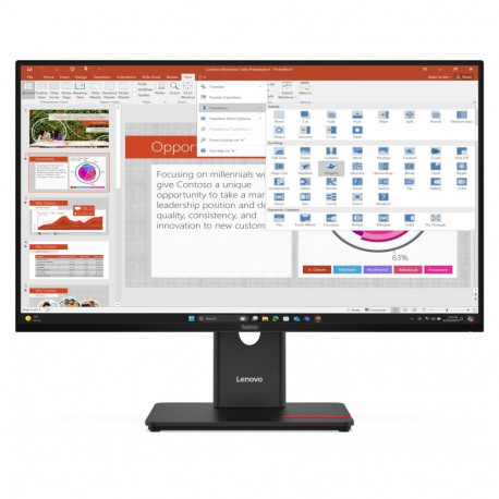 "68,6cm/27"" (1920x1080) Lenovo ThinkVision T27-40 16:9 IPS 4ms 120Hz HDMI DisplayPort VGA USB-C USB