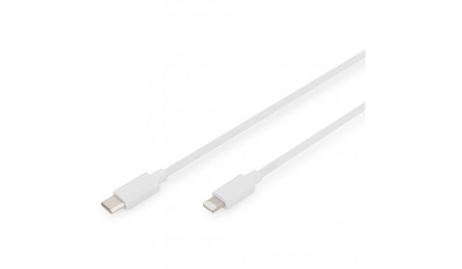 "DIGITUS USB Kabel USB-C St. -> Lightning St., MFI 2M weiß"
