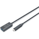 "DIGITUS Verlängerungskabel USB-C->USB-A St./Bu. 10G 5,00m"