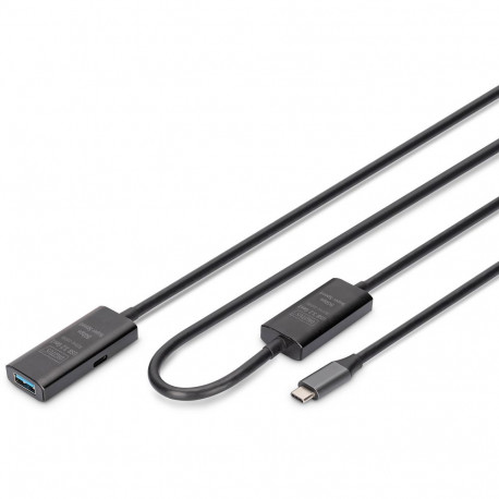 "DIGITUS Verlängerungskabel USB-C->USB-A St./Bu. 10G 10,00m"