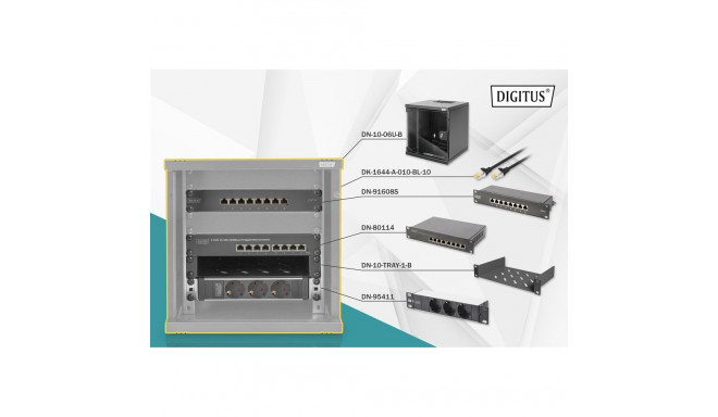 "DIGITUS Netzwerk-Set 254 mm (10"")-6HE, 312x300mm (B x T)"