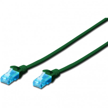 "DIGITUS Patchkabel RJ45 U/UTP Cat5e 2.00m grün Hebelschutz"