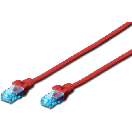 "DIGITUS Patchkabel RJ45 U/UTP Cat5e 2.00m rot Hebelschutz Polybeutel"