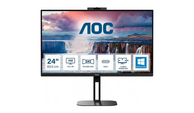 "AOC 24V5CW/BK 60.45cm 23.8Zoll monitor HDMI DP USB"