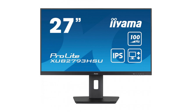"68.6cm/27"" (1920x1080) iiyama ProLite XUB2793HSU-B6 16:9 FHD IPS 100Hz 1ms HDMI DP Pivot VESA Spea